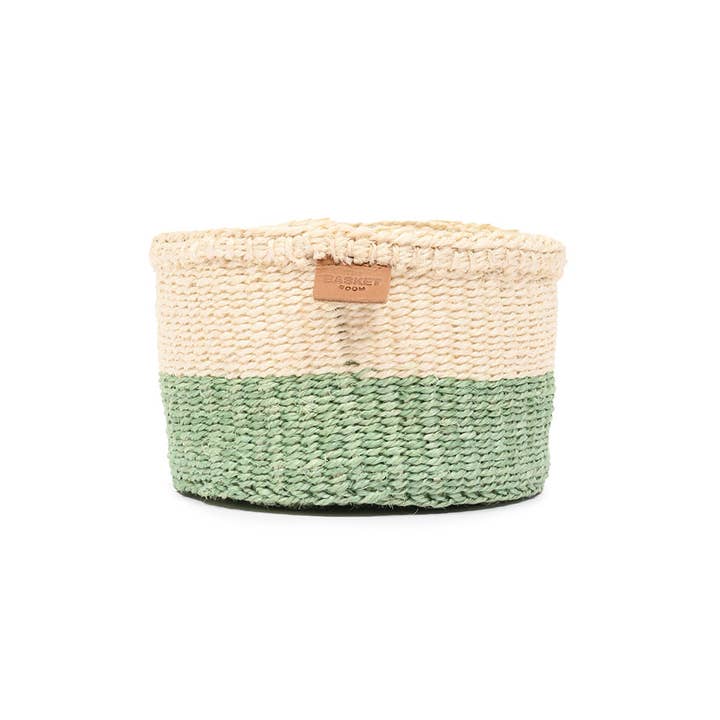 The Basket Room - Wholesale Basket - WILAYA: Green Colour Block Woven Basket | Planter | Toy Basket | Desk Tidy11