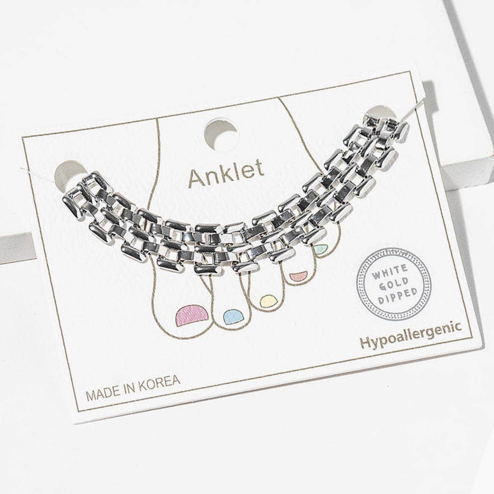 Sensibling Corp. - Wholesale Anklet - Gold Dipped Double Box Chain Anklet4