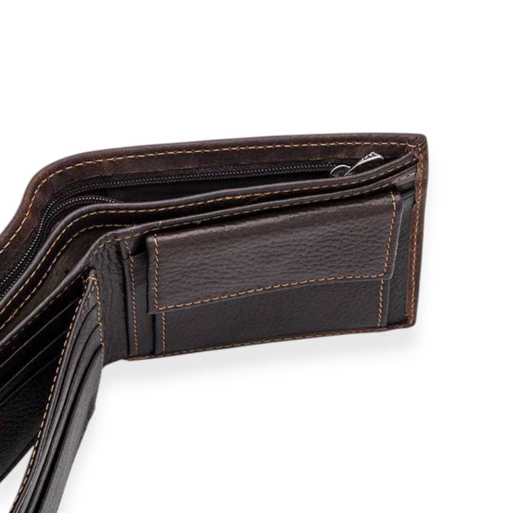 Brown Horse Embossed Genuine Leather Wallet for wholesale on Faire3