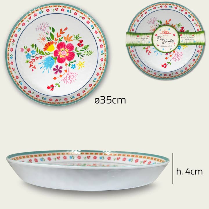 Rund Tallrik Kantad Fiori D’Autore Edenia I Melamin för wholesale av ARCA ITALY