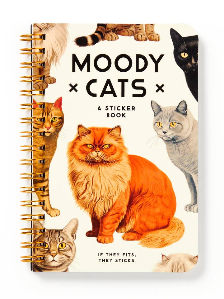 Brass Monkey Moody Cats Sticker Book for wholesale by Chronicle Books