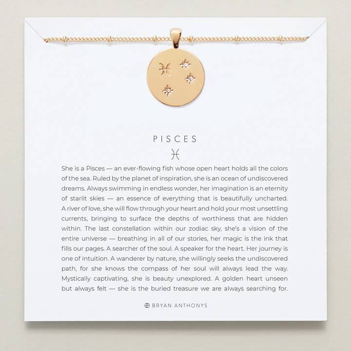 Pisces Zodiac Necklace for wholesale by VIVA VIDA