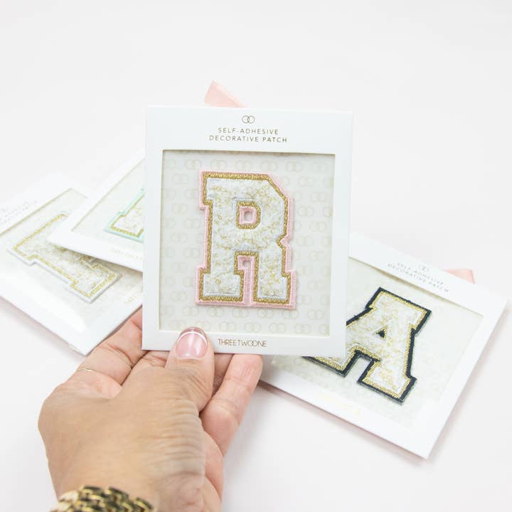 ThreeTwoOne - Wholesale Patch - Chenille Adhesive Letter Patch - Blush1