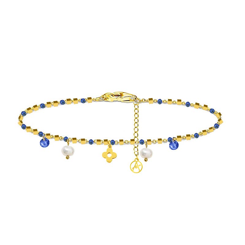 AMORINO SRL - Wholesale Charm/Dangle Bracelet - BRACELET WITH FOUR-LEAF CLOVER & PEARL AND ZIRCON CHARM2