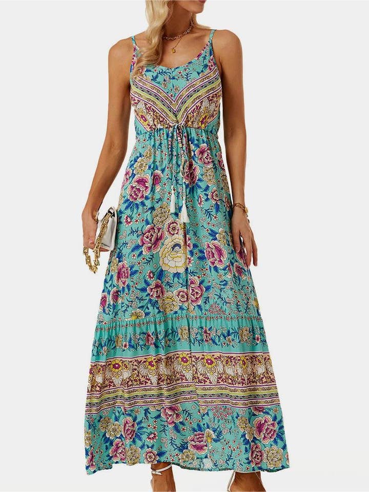 Bohemian slip resort maxi sundress for wholesale by Rosa Clothing