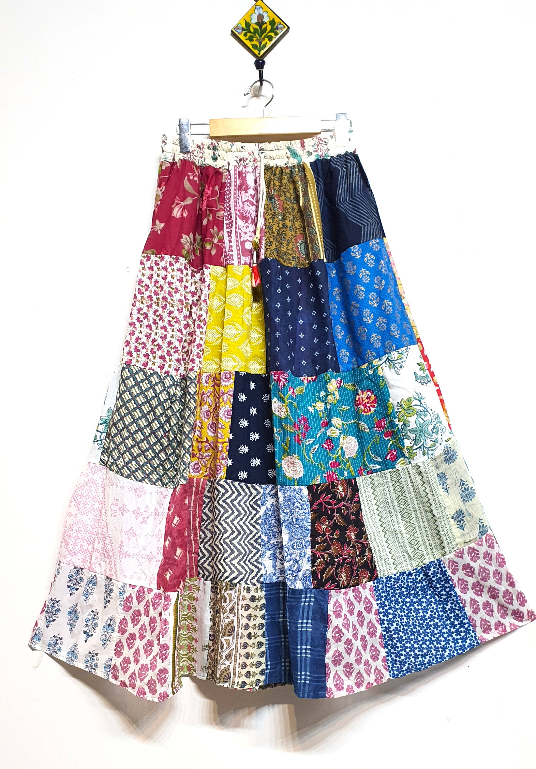 Beige & Co Thai Crafts - Wholesale Skirt - Women's - Zero-Waste Patchwork Cotton Maxi Skirt – One of a Kind5