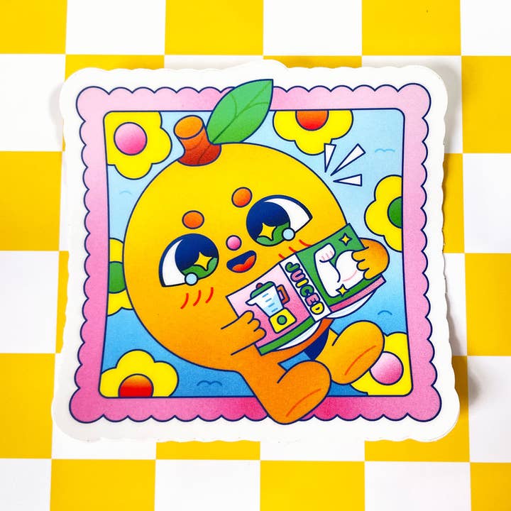 Kidnichols - Wholesale Sticker - Orange Juiced Matte Vinyl Sticker | Working Out | Foodie2