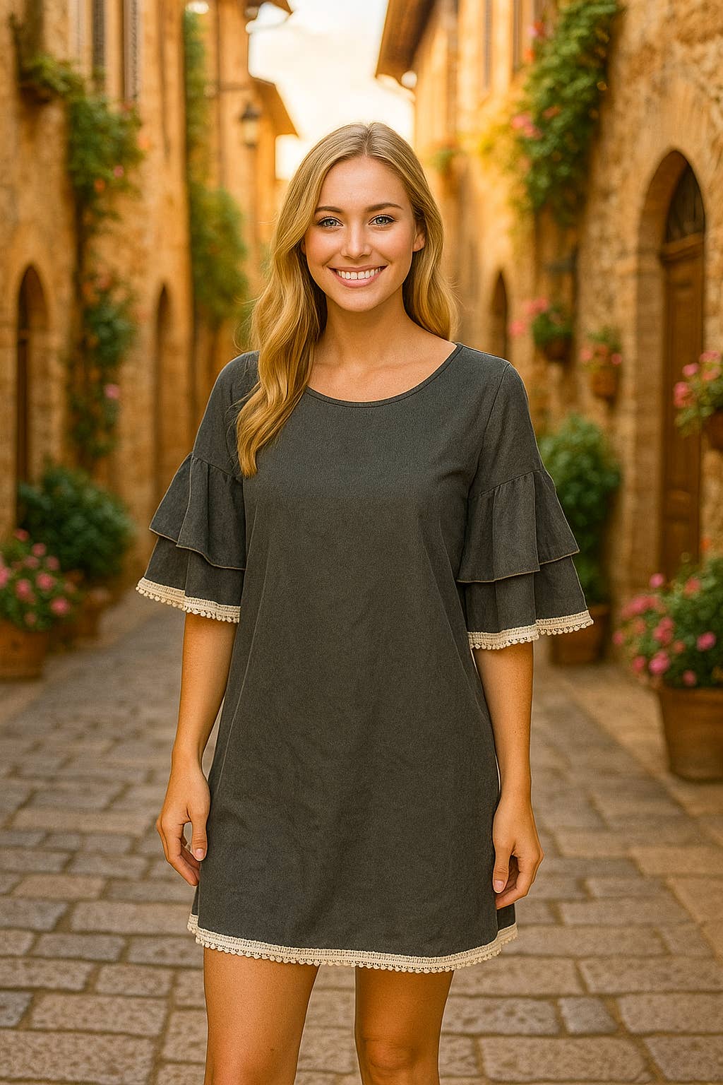 LTX Sportswear - Wholesale Tunic - Women's - 3949 Twilight Lace-Trim Tunic