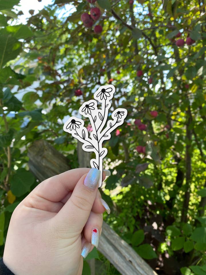 Blomsterklistermærker | Planter, Blade | Vandtæt, holdbar for engroshandel hos Rising River Co