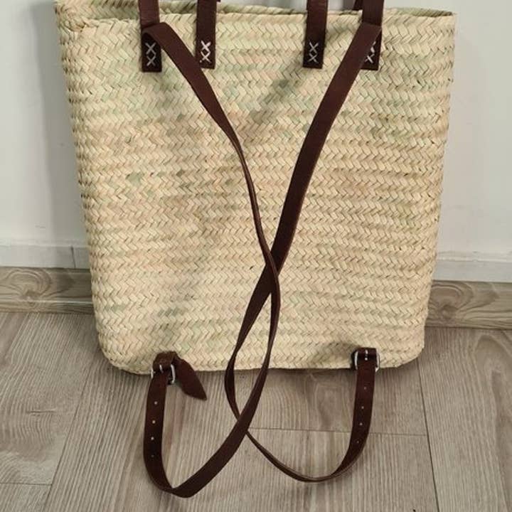 ProHandmadeDesign - Wholesale Beach Bag - Straw Beach bag with leather strap - Straw backpack - Hipste1