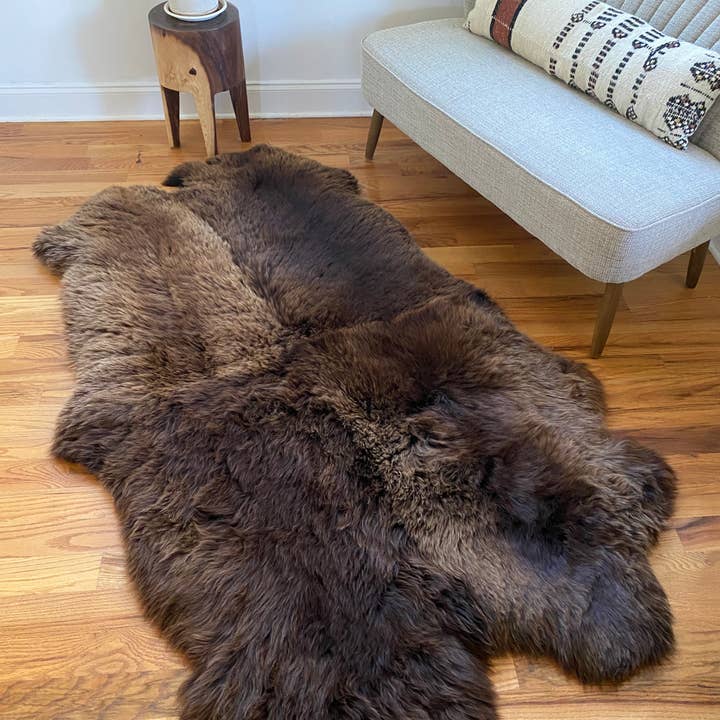 East Perry - Wholesale Area Rug - PLUSH BROWN SHEEPSKIN QUAD