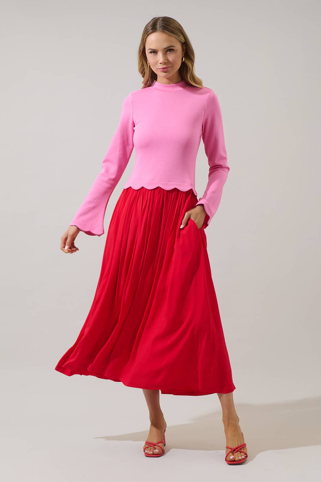 Sugarlips – wholesale Klänning - Dam – Zenie Färgblock Midi Klänning0