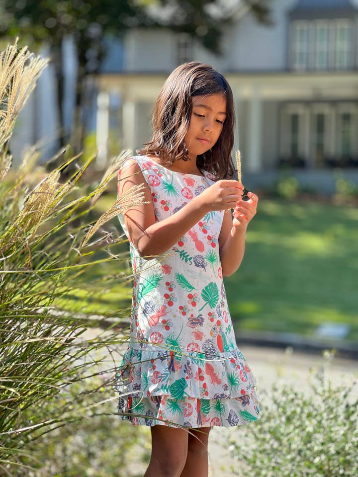 Minna - Wholesale Dress - Kids - Drop waist Dress - Tropical Paradise 17