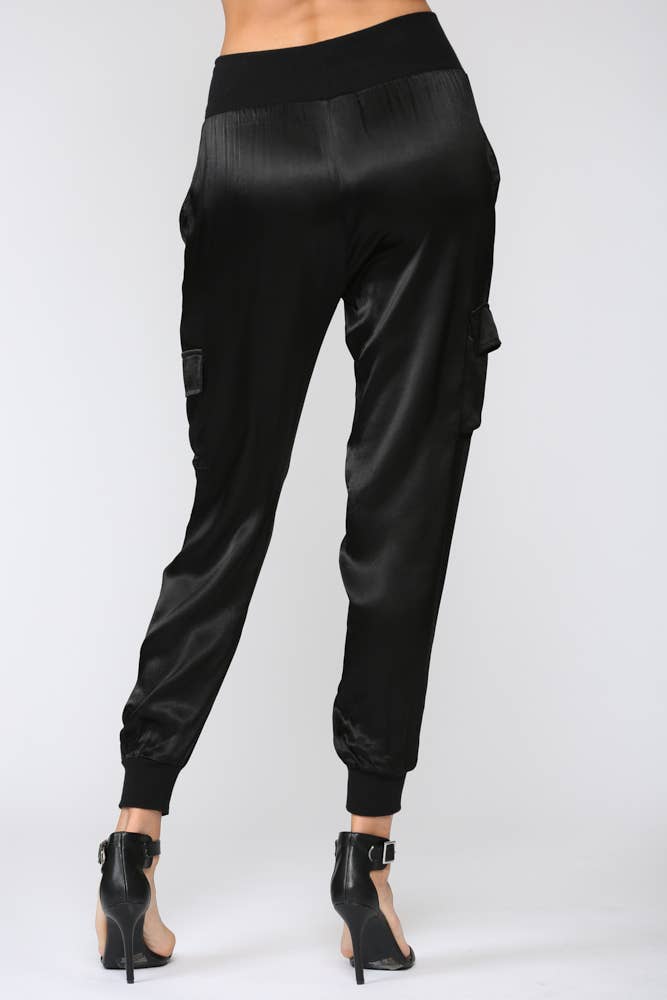 FATE - Wholesale Pants - Women's - SATIN CARGO JOGGER PANTS FP317621
