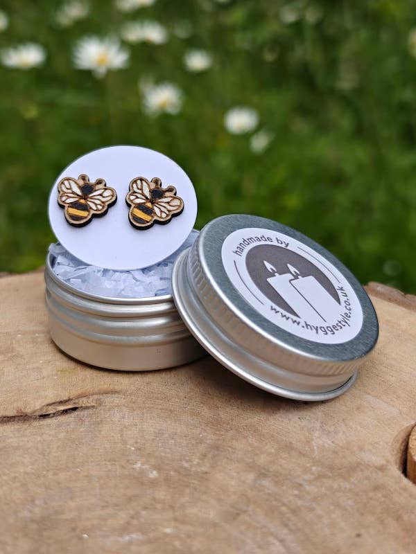 Handmade Birch Bee Earrings with Gift Tin for wholesale by Hyggestyle