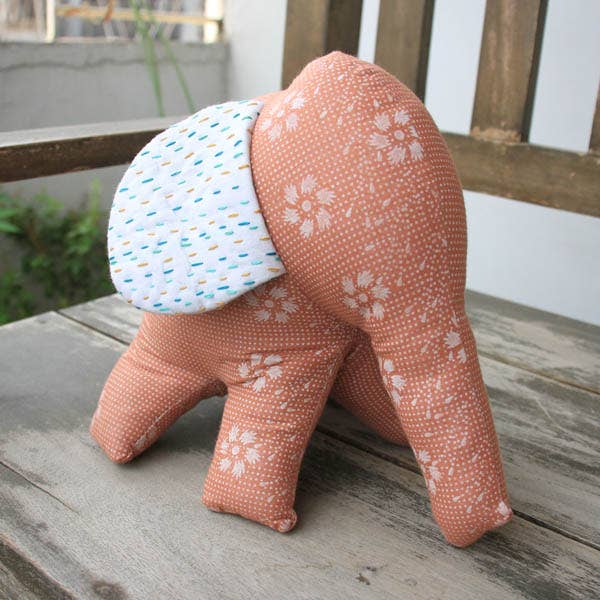 Basha Boutique - Wholesale Stuffed/Plush Toy - Kids & Baby - Stuffed Elephant with Kantha Ears12