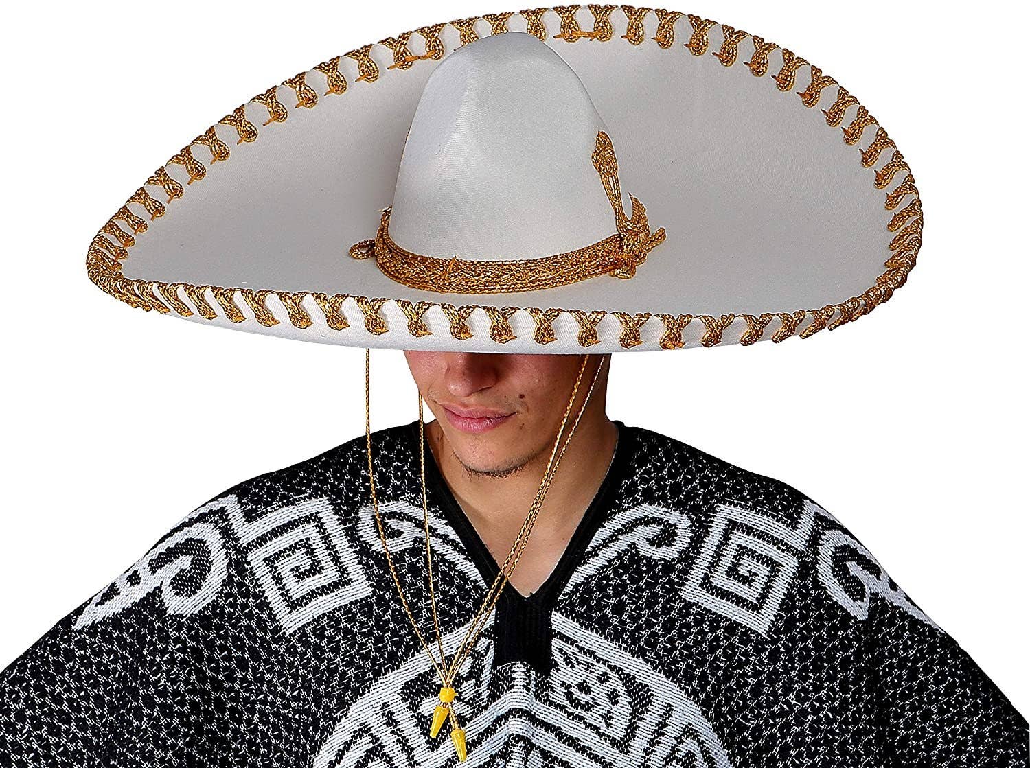 FESTMEX - Vente Chapeau de cowboy – unisexe - Chapeau Sombrero Mariachi Charro mexicain authentique pour adulte, chapeau mexicain haut de gamme pour fêtes costumées, 5 mai, 16 septembre4