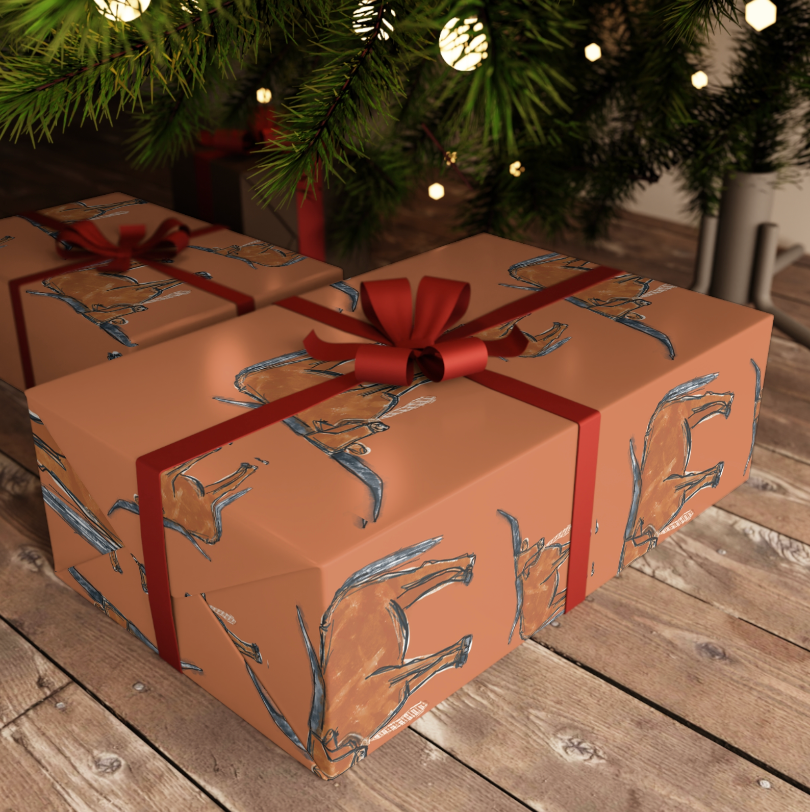 Hey Y'all Party - Wholesale Wrapping Paper Roll - 5' Roll - Longhorn wearing a necktie Wrapping Paper1