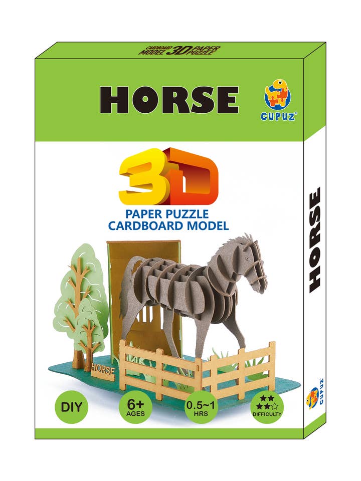 Kit de cartão em papel 3D Cena de Cavalo por atacado de Go on make me