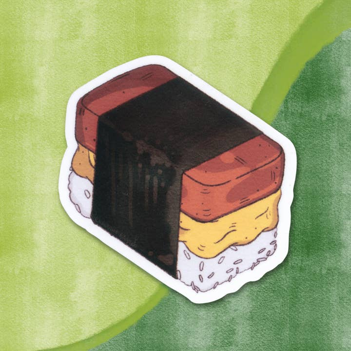 Claudine Castro Art - Wholesale Sticker - Spam Musubi Sticker, Laptop Sticker, Hawaiian Food