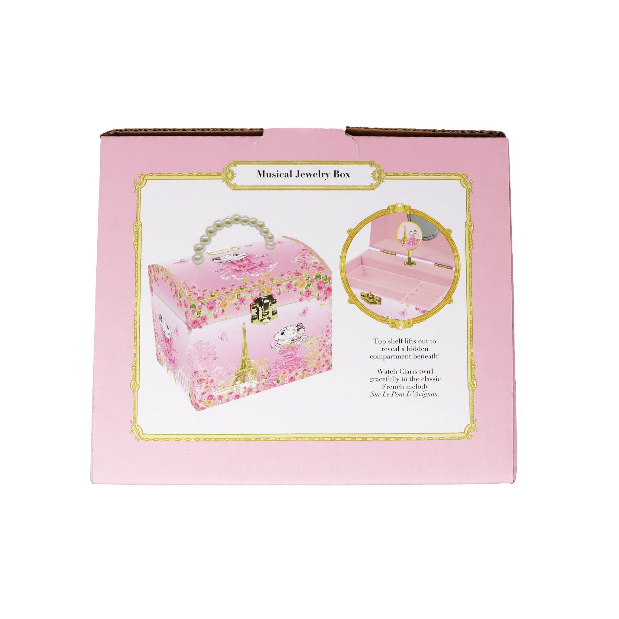 Pink Poppy USA - Wholesale Jewelry Box/Organizer - Kids - Claris The Chicest Mouse in Paris Pearl Musical Jewellery Box | Pack of 115