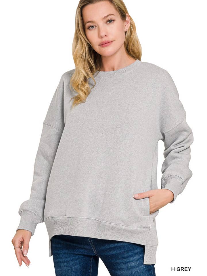 Vanilla Monkey - Wholesale Sweatshirt - Women's - Fleece Hi-low Boyfriend Sweatshirts With Pocket7