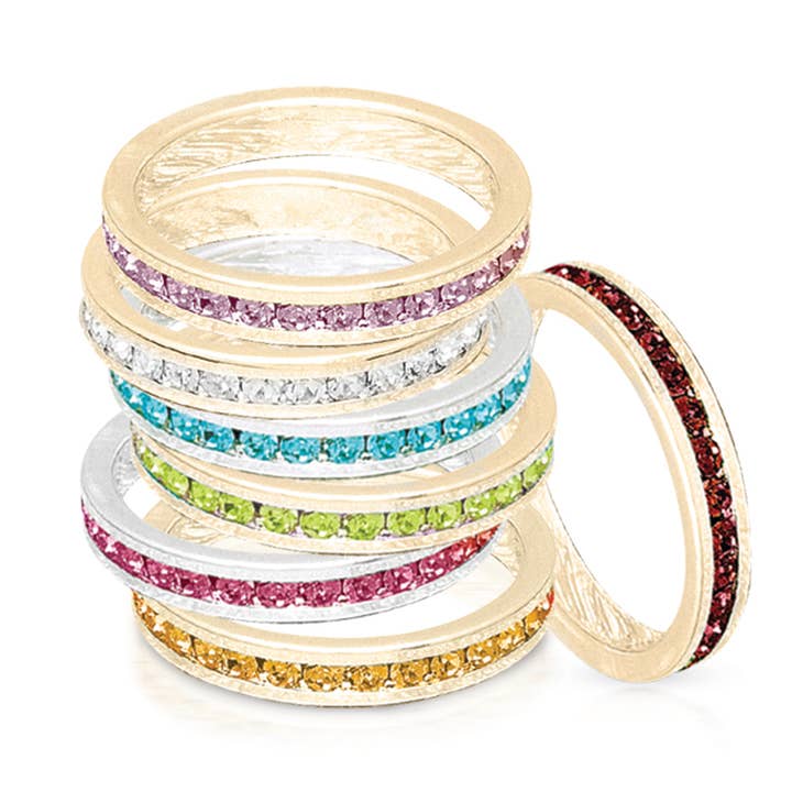 14K Gold-Plated Stackable Birthstone Ring - Single / Refill for wholesale by Maya J
