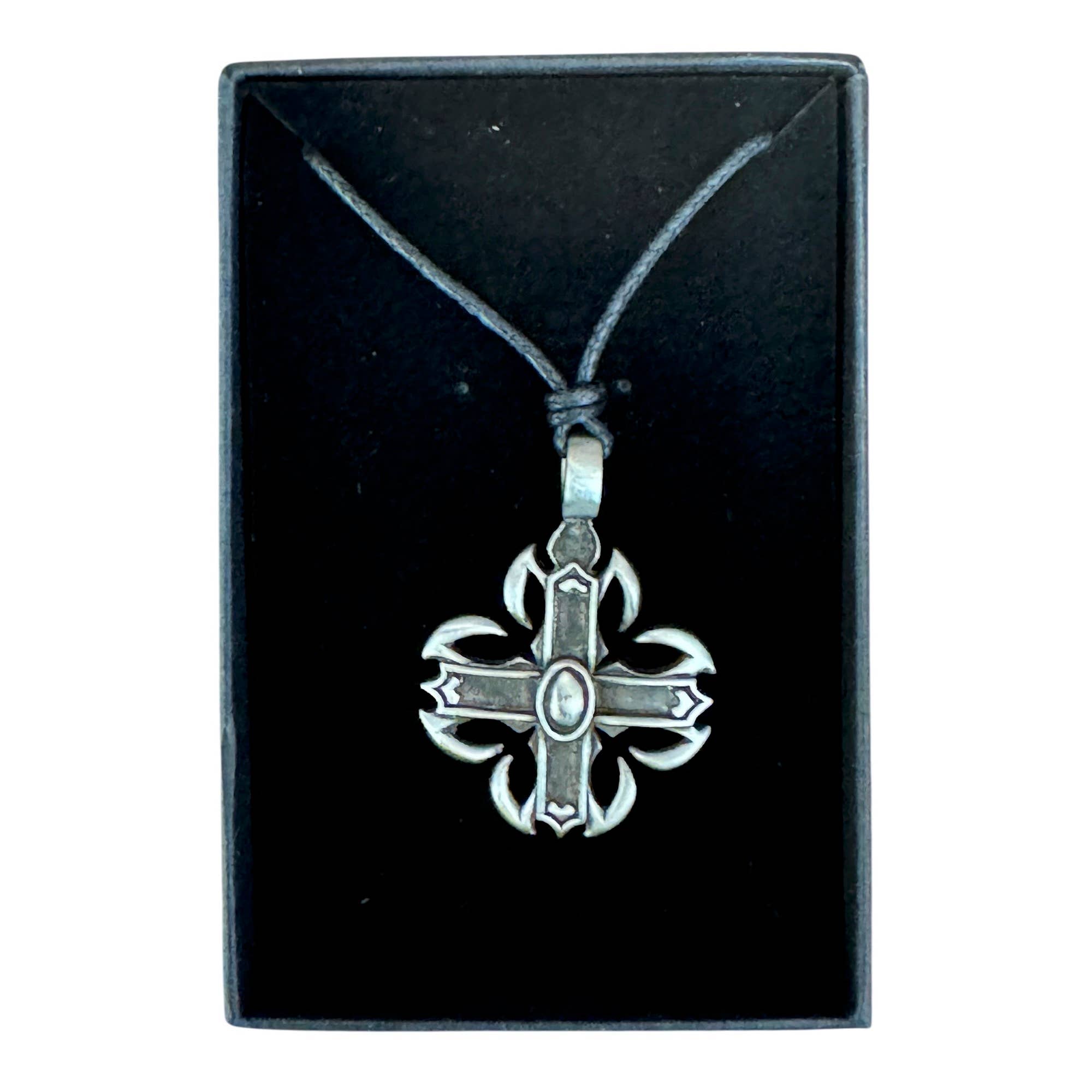 Myth & Magik - Silver Jewellery Cavern Wholesale - Wholesale Pendant/Charm Necklace - Hallowed Cross Pewter Necklace – Adjustable Gothic (USA-DDP)1
