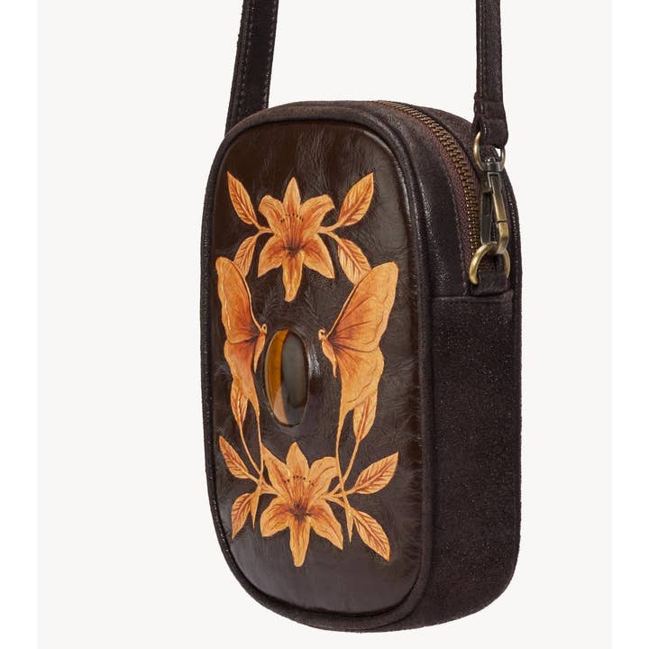 Luna Phone Bag Metallic Dark Choc/Gold for wholesale on Faire3