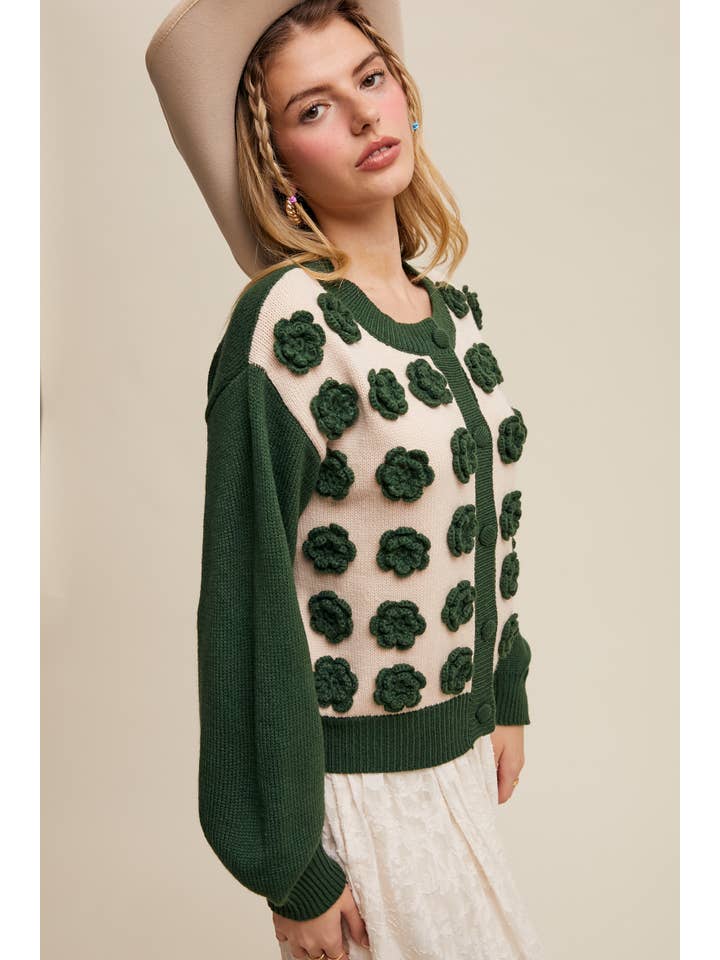 Listicle – wholesale Cardigan – Women’s – Handmade Rose Applique Knit Cardigan LSW0972 (Copy)26