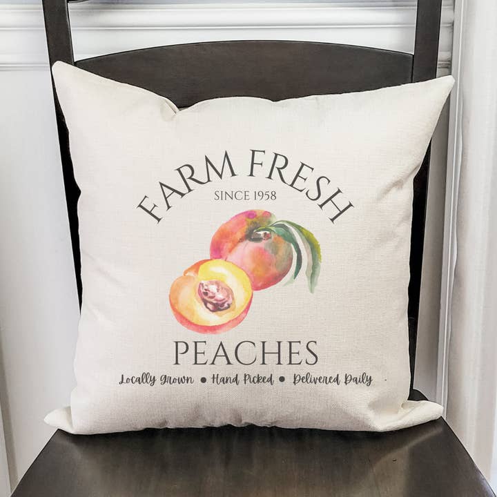 Farm Fresh Peaches Pillow Cover for wholesale by Go Charlotte