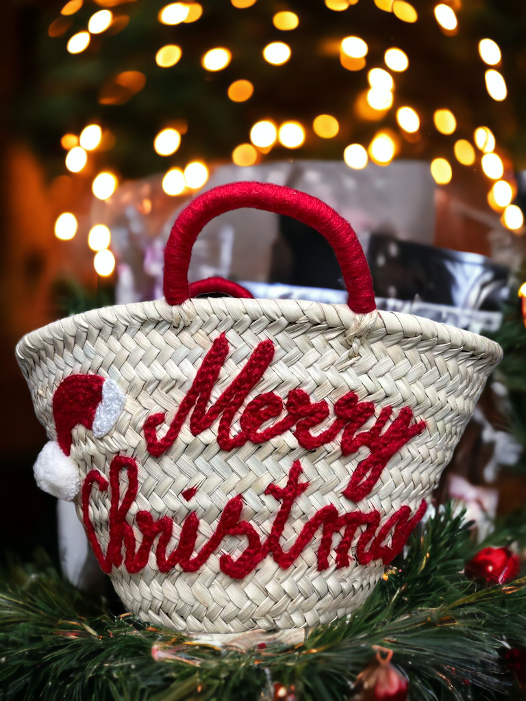 HandmadeBestSeller – wholesale Christmas decoration – Christmas decoration basket, Gift-Worthy Straw Bag1