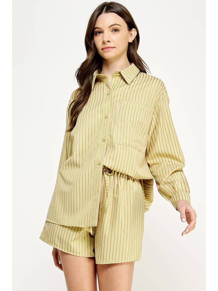 Strut & Bolt - Venta al por mayor Camisa con botones - Mujer - Camisa extragrande de rayas5