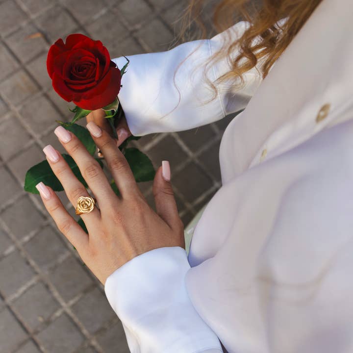 Persea Jewelry - Wholesale Cocktail/Statement Ring - Anillo Rosetta Oro3