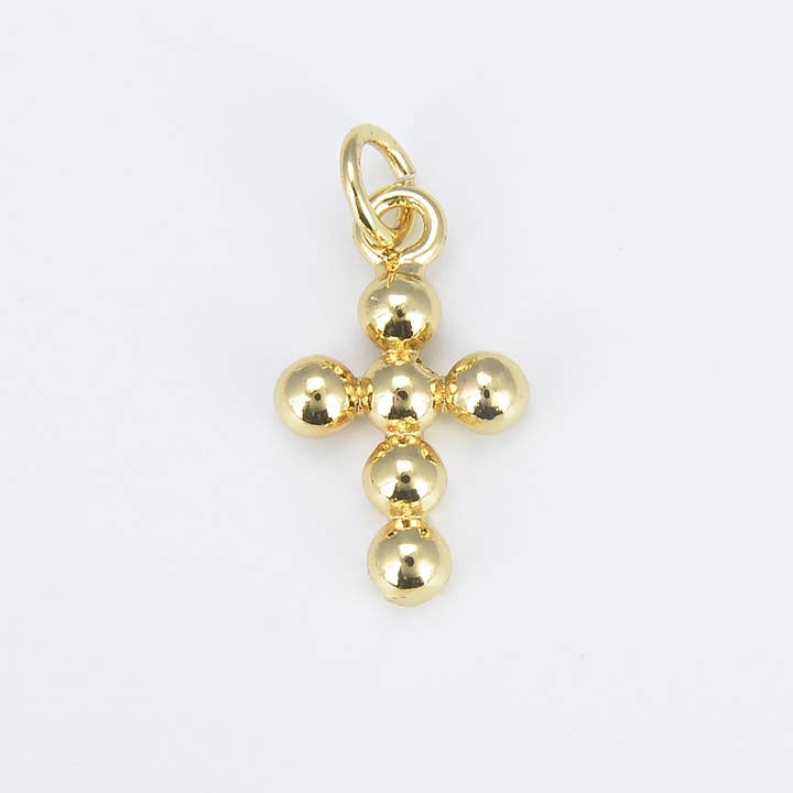 Gold Filled Minimalist Cross Charm Pendant, CP1183 for wholesale by Beads Creation