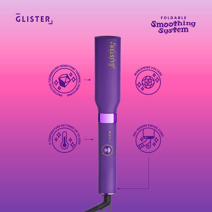 Glister - Wholesale Straightener/flat iron - Glister Foldable Travel Hot Brush for Anti-Frizz Smoothing9