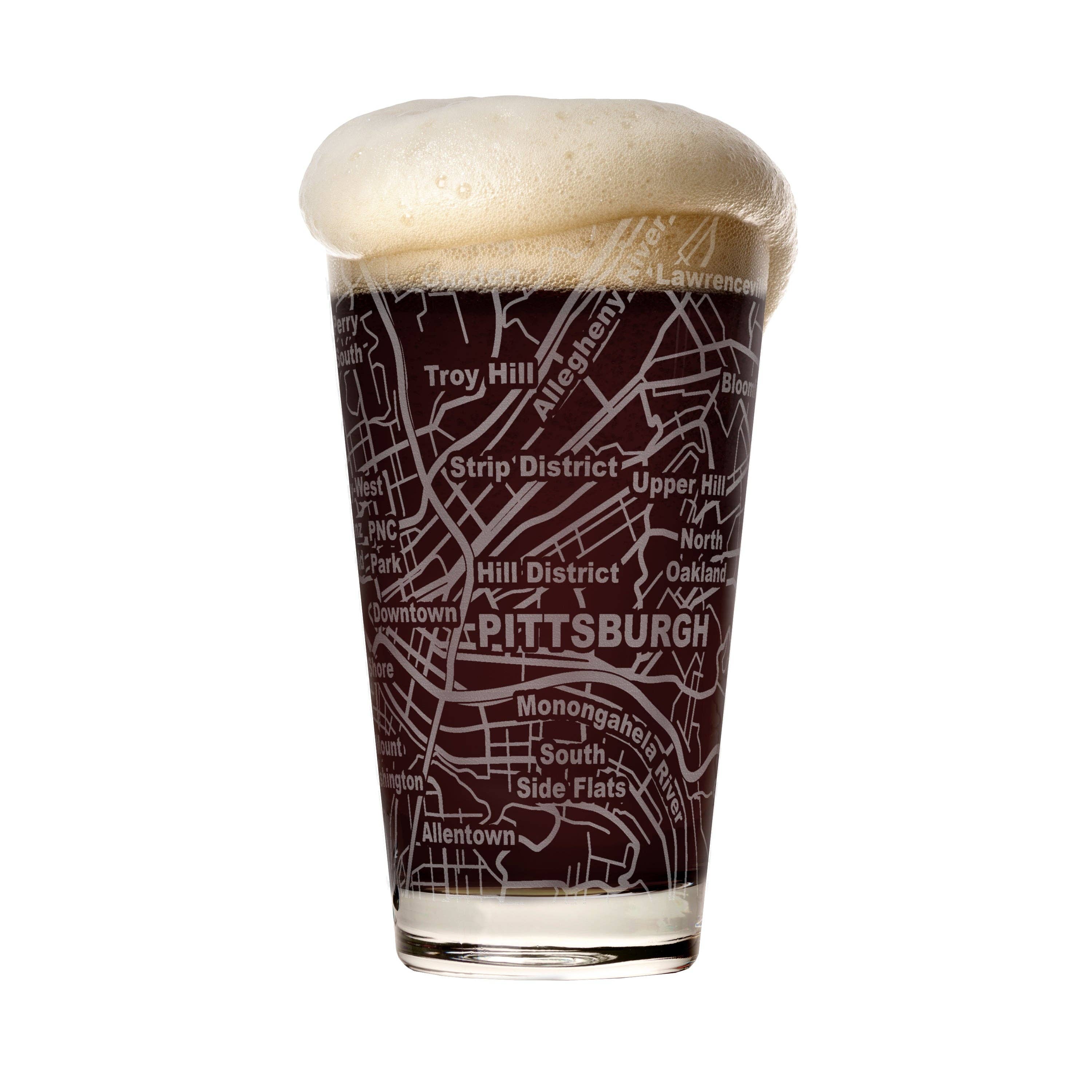 Greenline Goods - Vente Verre/chope à bière - Verres à bière avec grille de la ville de Pittsburgh6