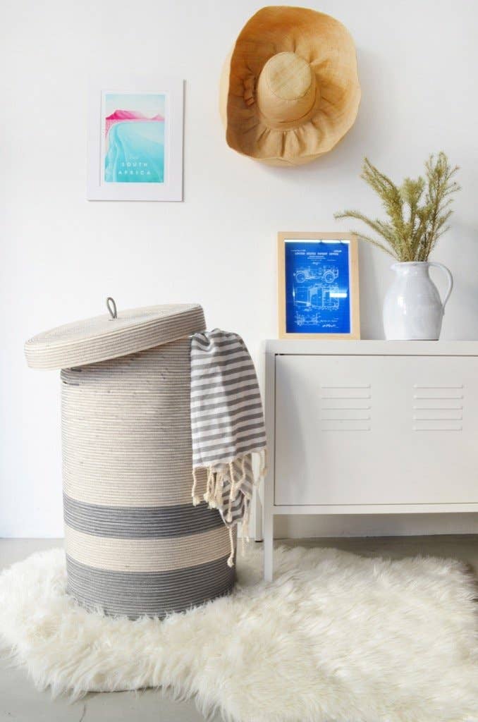 Mia Mélange – wholesale Laundry basket – Lidded Laundry Basket XT (Verona) - Grey (tassel)1