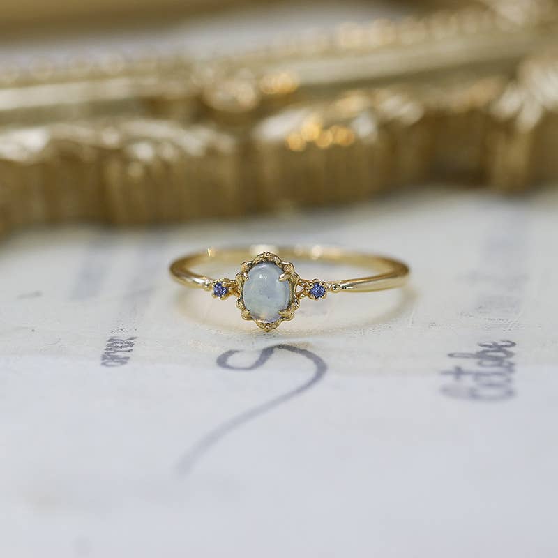 Gioiellin - S925 Silver Jewelry - Wholesale Multi-Stone Ring - 925 Sterling Silver 14k Gold Plated Aquamarine Ring Set2