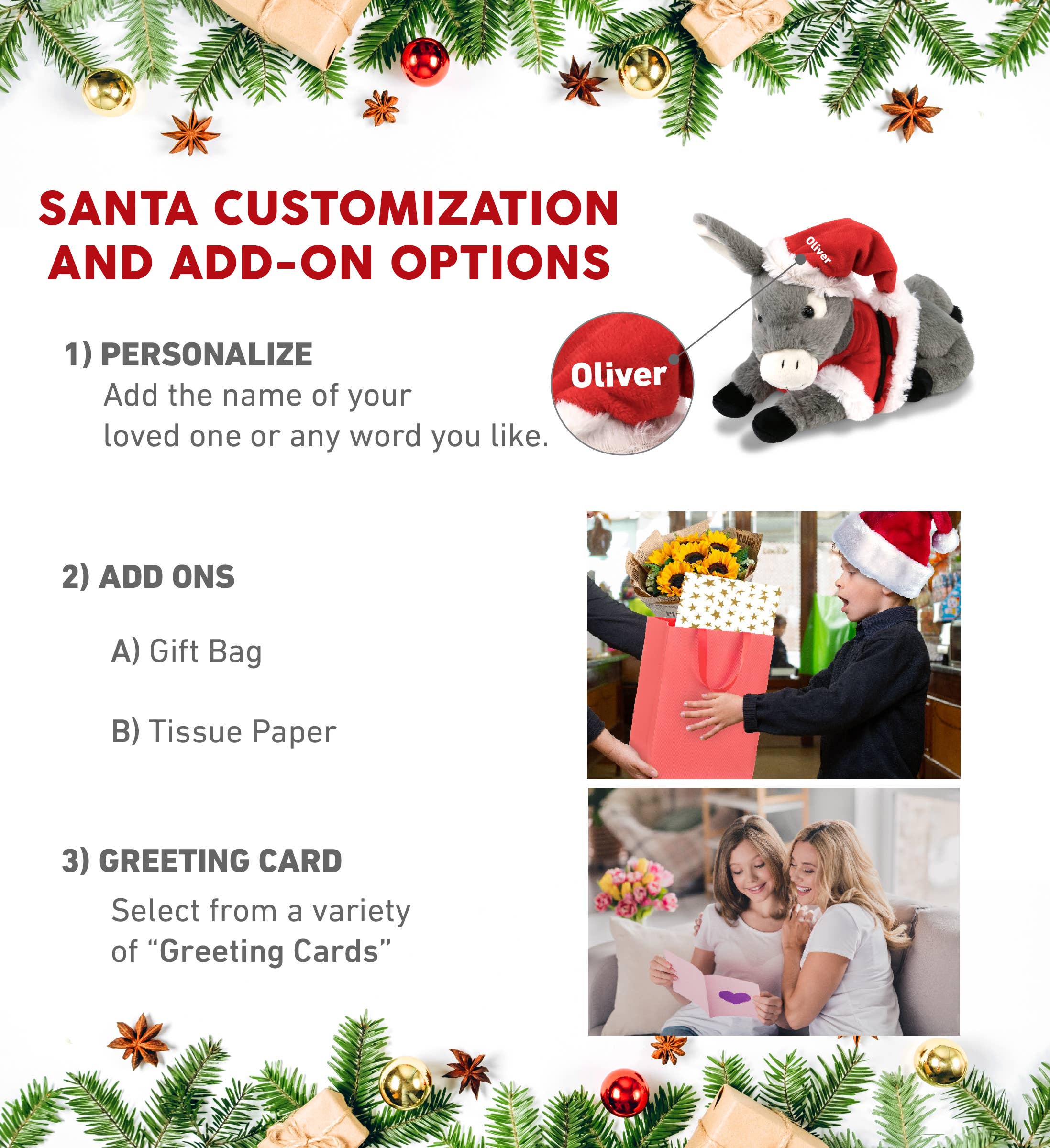 Cota Global – wholesale Fyllda/plyschleksaker - Barn och baby – Plyschjultomte - Supersoft plysch - Liggande åsna 9"1