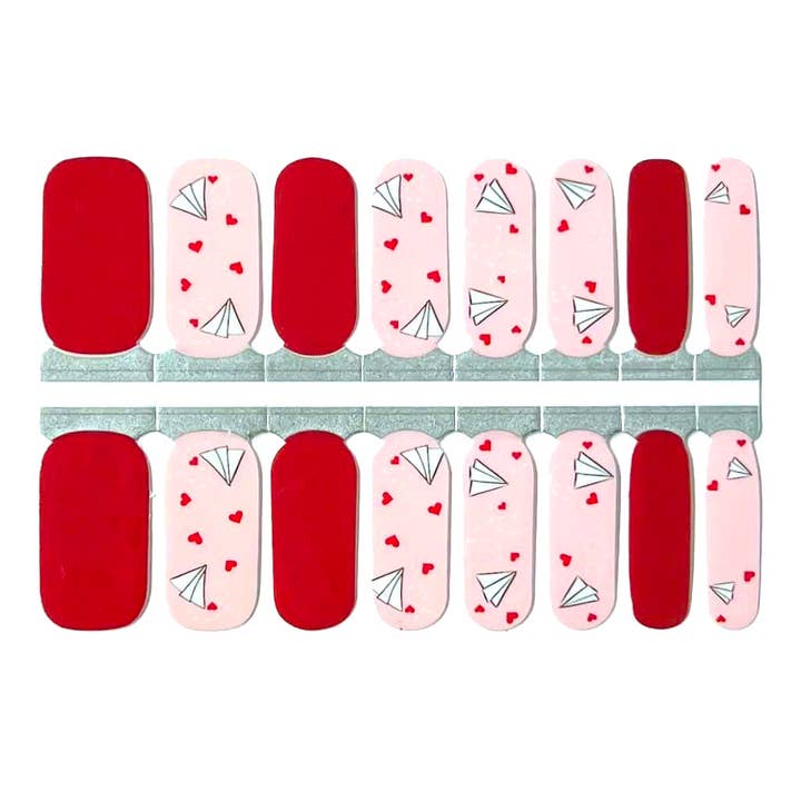 Glam Girl Nails - Wholesale Nail Art/Decal - Valentine's Day Paper Airplanes Nail Wraps