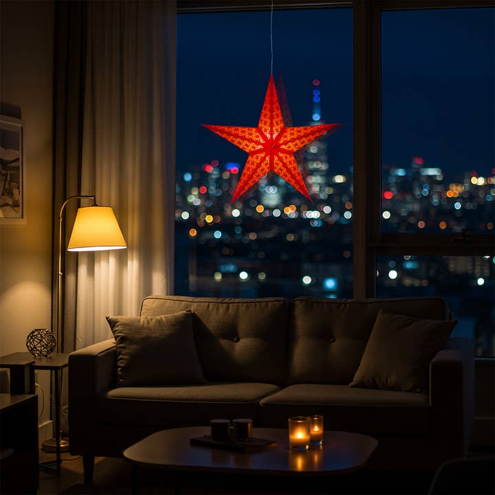 Artschatz LLC - Wholesale Papieren lantaarn/lamp - Tessella 5 Pointer 24" rood papieren sterlantaarnlicht