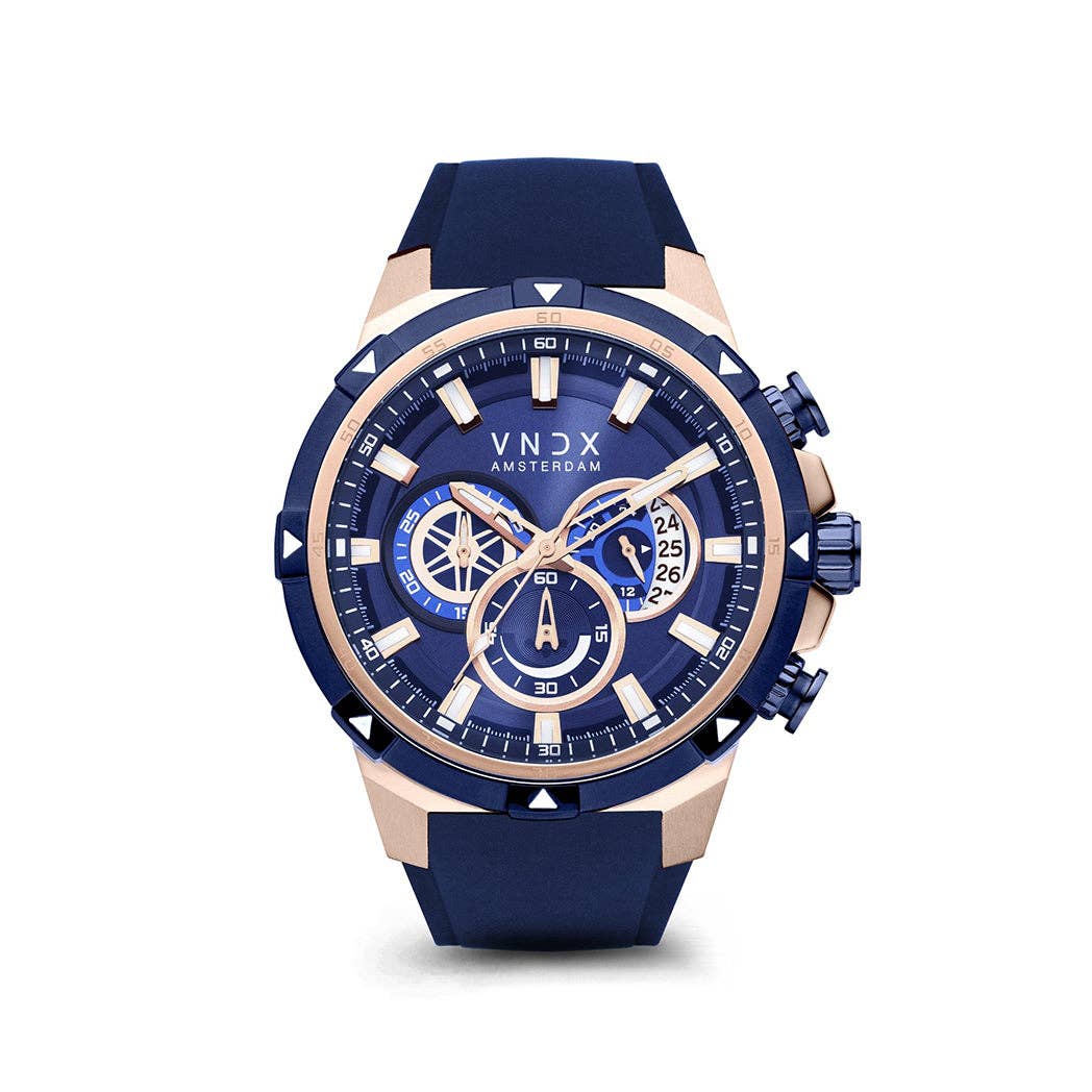 VNDX Amsterdam - Wholesale Wrist Watch - Men's - Young Rebel Big Brother Rose Gold Blue