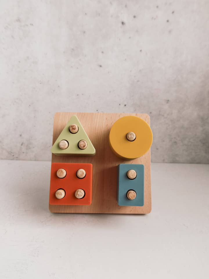 Montessori Shape Puzzle Toy | Wood & Silicone Toddler Toy for wholesale by Lytl Store
