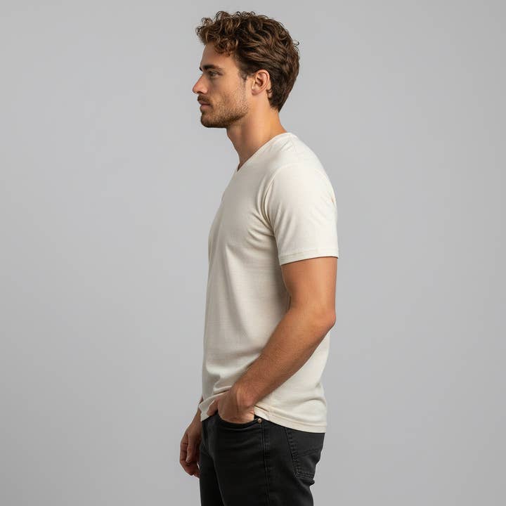 menique - Wholesale T-Shirt - Men's - 100% Merino Wool V-Neck T-Shirt for Men11