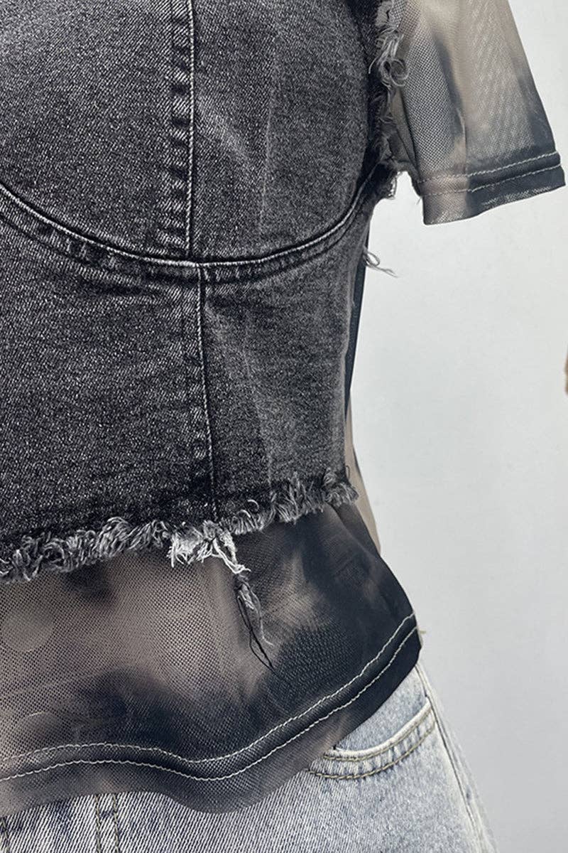 Mccolin - Wholesale T-Shirt - Women's - Distressed Layered T-Shirt5