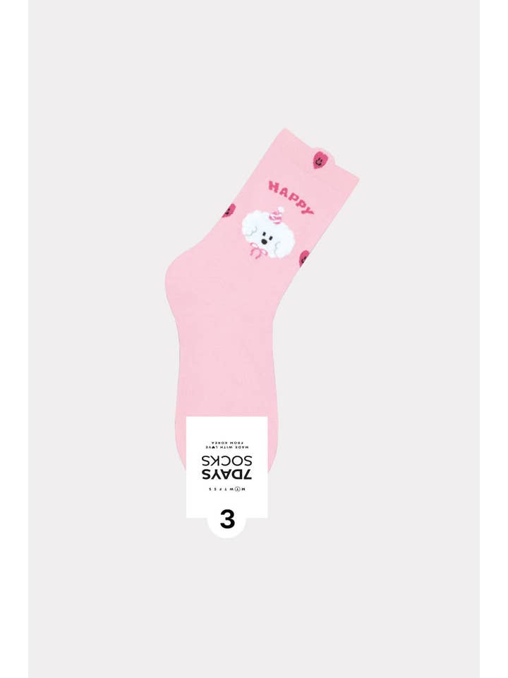 7DAYSSOCKS - Wholesale Socks - Women's - Women's Crew Puppy's Diary Socks - Made in Korea2