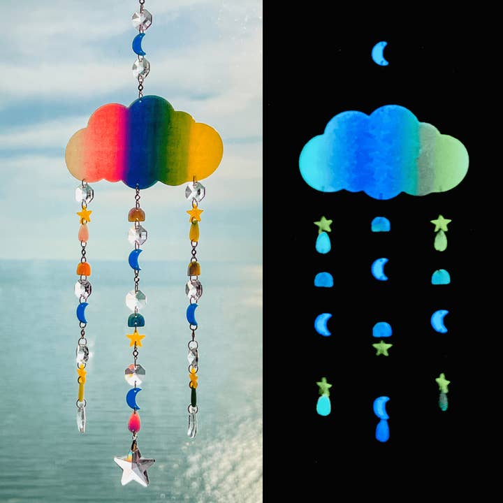 Cloud Solar Glow Suncatcher for wholesale by Emaloe’s Thingys