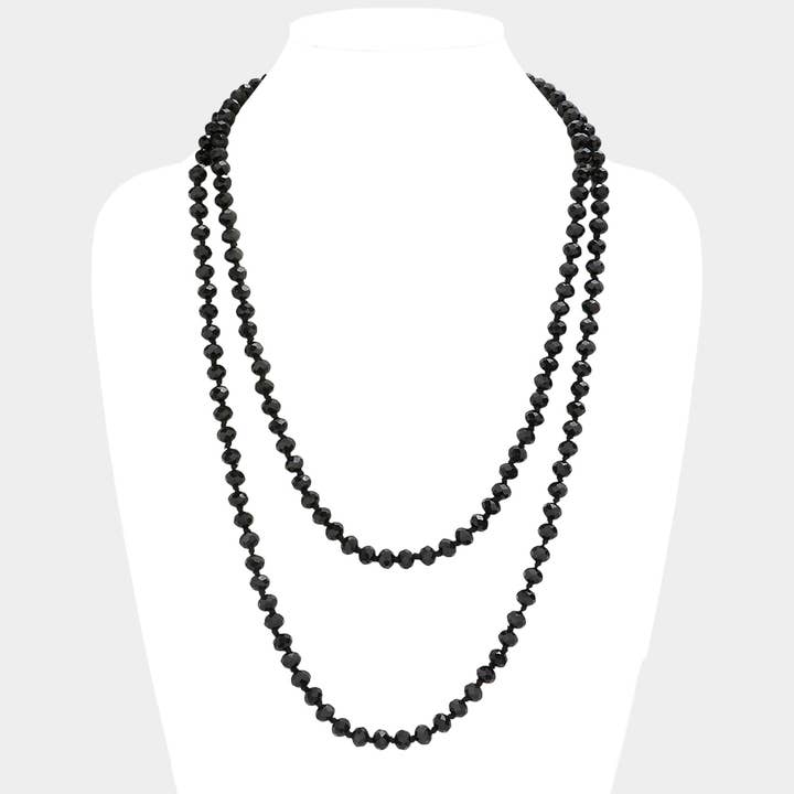 Long collier perlé à facettes pour la vente par Sensibling Corp.