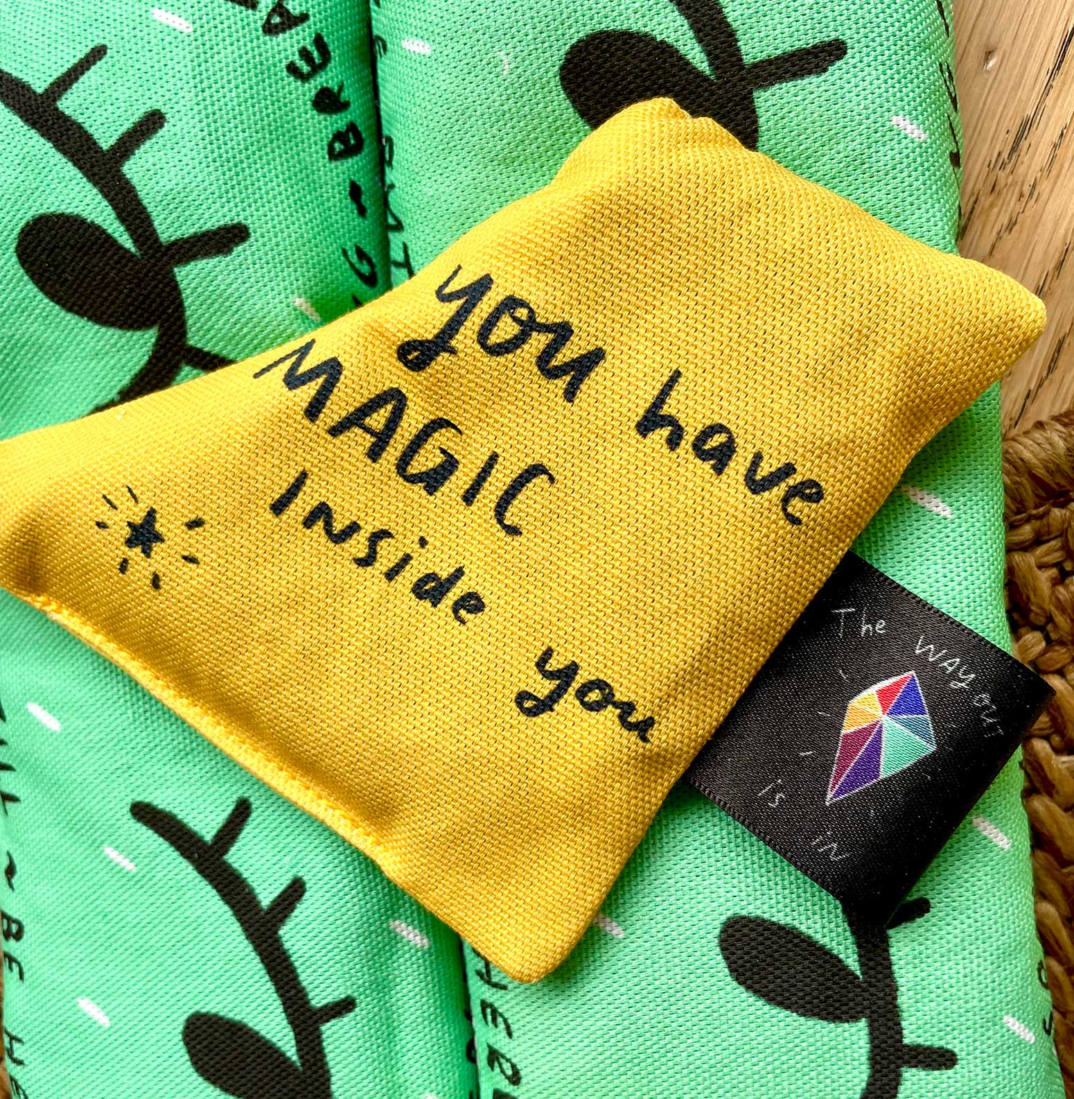 Nicola Rowlands - Wholesale Stress Relief Ball/Dough - Sensory palm bag: yellow handmade lavender bag4